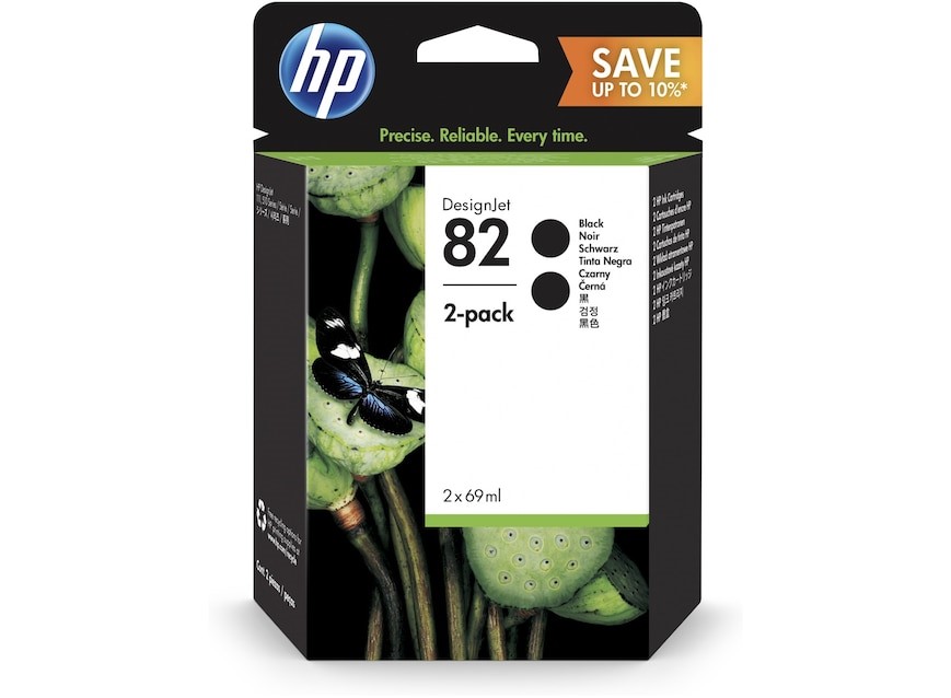 HP 82 2-pack 69-ml Black DesignJet Ink Cartridges