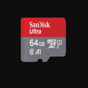 SanDisk Ultra MicroSDXC, SQUA4 64GB, A1, C10, U1, UHS-I, 120MB/s R, 4x6, 10Y