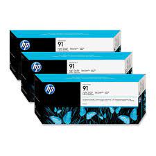 HP 91 3-pack 775-ml Photo Black DesignJet Pigment Ink Cartridges