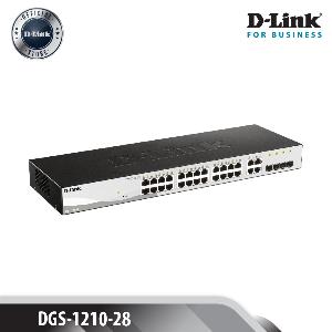 Gigabit Ethernet Web Smart Switch, 24 X 10/100/1000Base-T, 4 X 100/1000Mbps GbE / SFP Combo Gigabit Standard Smart Managed Switch, MAC Address 8K, Fanless, 6KV Surge Protection