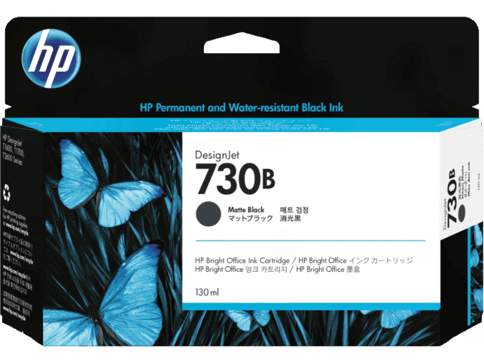 HP 730B 130-ml Matte Black DesignJet Ink Cartridge