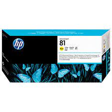 HP 81 Yellow DesignJet Dye Printhead And Printhead Cleaner