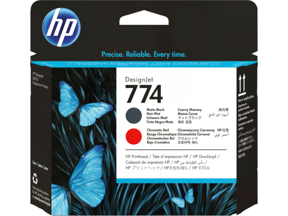 HP 774 Matte Black/Chromatic Red DesignJet Printhead