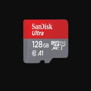 SanDisk Ultra MicroSDXC, SQUA4 128GB, A1, C10, U1, UHS-I, 120MB/s R, 4x6, 10Y
