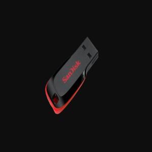 SanDisk Cruzer Blade USB Flash Drive, CZ50 32GB, USB2, Black With Red Accent, Compact Design, 5Y
