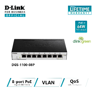 POE+,8 Port 10/100/1000Mbps PoE EasySmart Switch (Port 1-8 Up To 30W Per Port, Power Budget : 64W)