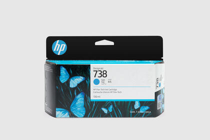 HP 738 130ml Cyan Ink Cart