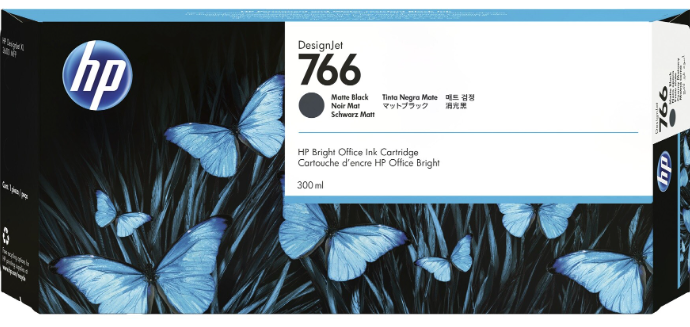 HP 766B 300ml Matte Black Ink Cartridge