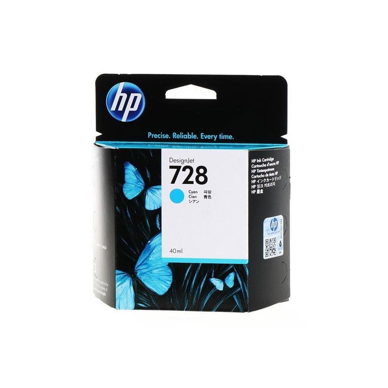 HP 728 40-ml Cyan Ink Crtg